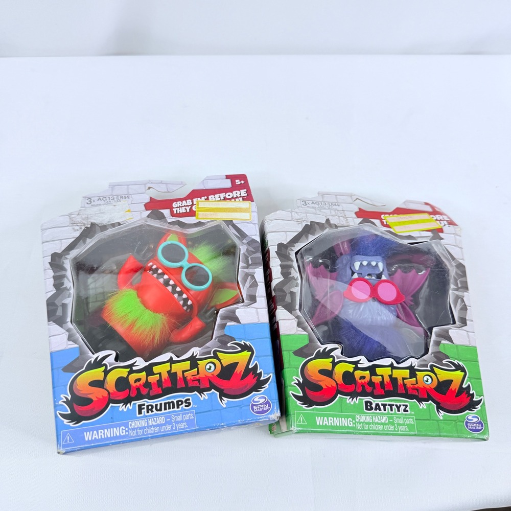 Spin Master Sckritterz Frumps and Battyz Interactive Toy Figures Lot of 2 New